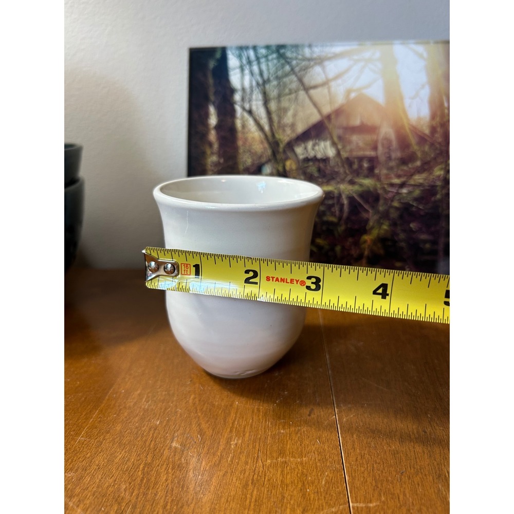 Studio Pottery White Glazed Ceramic Cup Vase Minimalist Handcrafted - Picture 3 of 6
